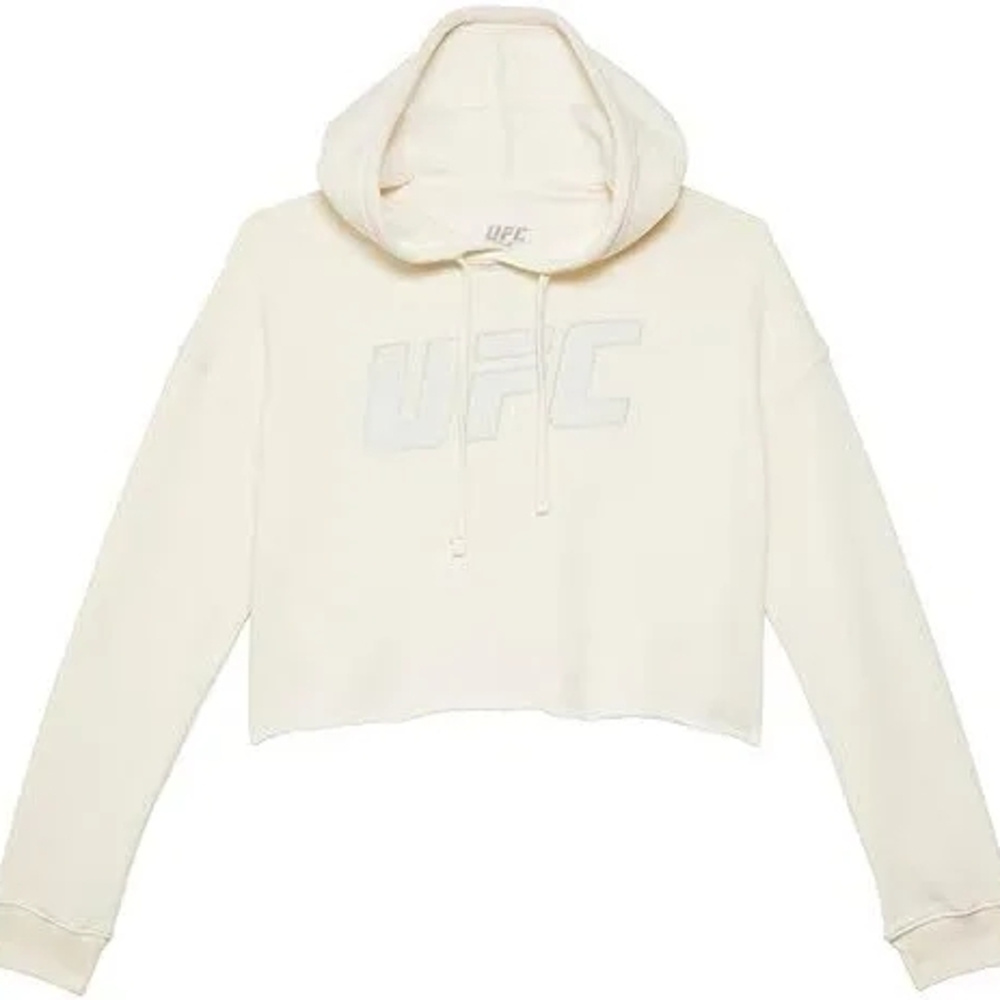 UFC Cream Cropped Oversized Hoodie